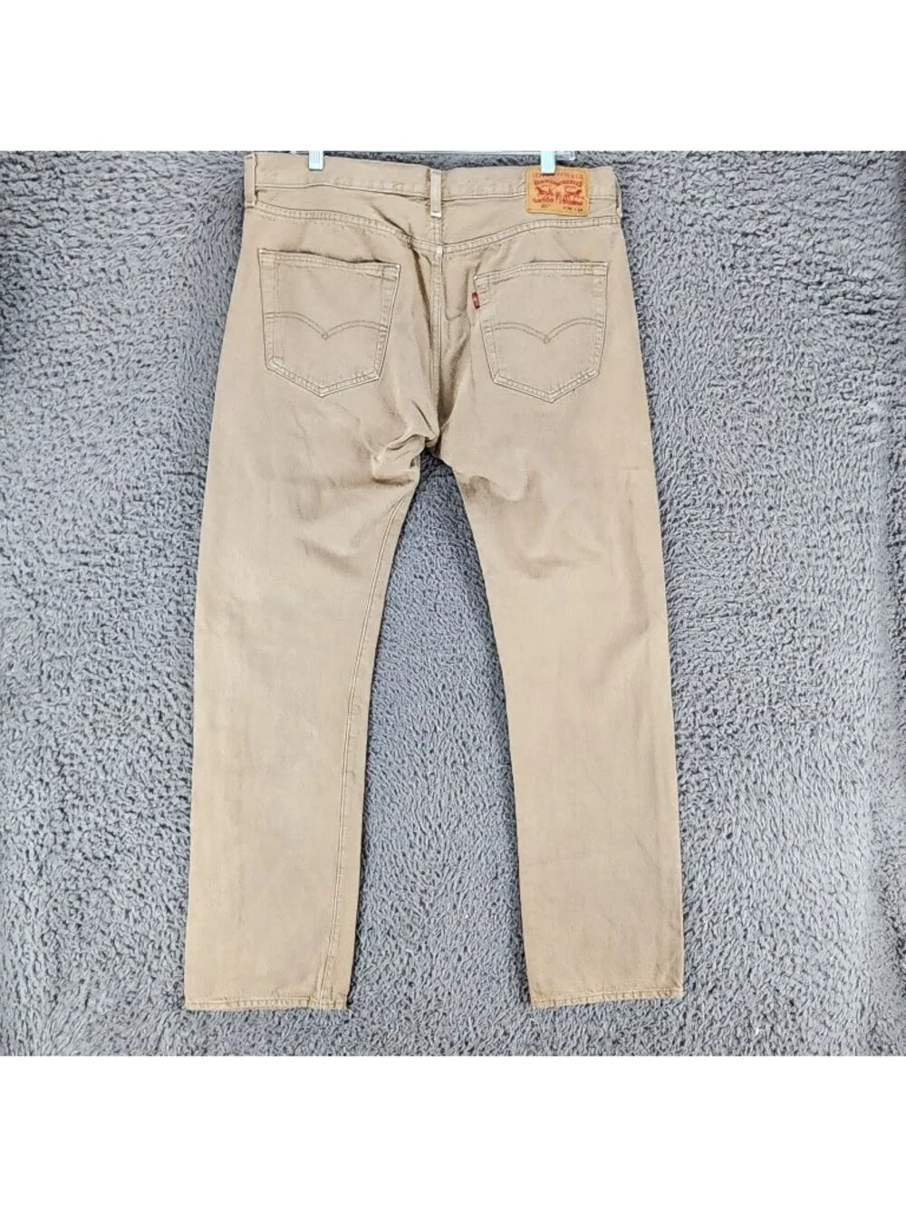 Levis Jeans Mens 36x34 501 Tan Denim Button Fly Classic Straight Leg *Read*